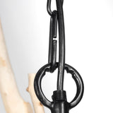 Jules 25x25 Blonde Wood and Black Metal Six Bulb Chandelier Light from Mercana - Luna Furniture