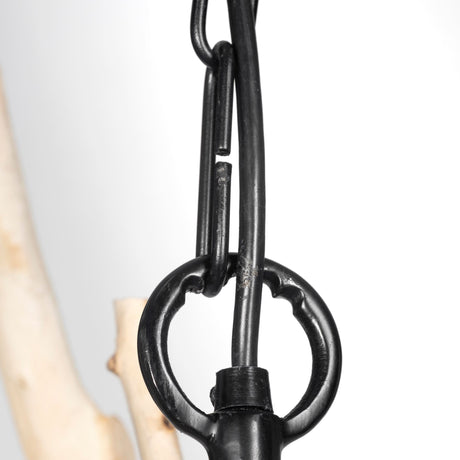 Jules 25x25 Blonde Wood and Black Metal Six Bulb Chandelier Light from Mercana - Luna Furniture