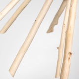 Jules 25x25 Blonde Wood and Black Metal Six Bulb Chandelier Light from Mercana - Luna Furniture