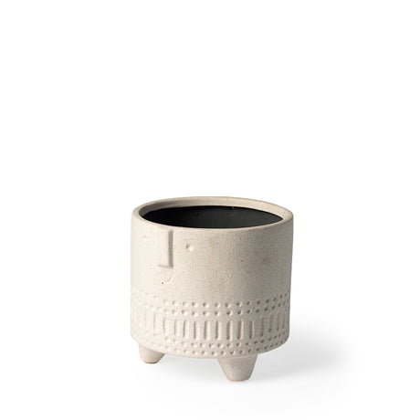 Jacob I Short White Ceramic Smiling Face Vase from Mercana - Luna Furniture