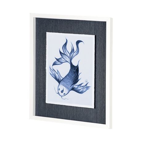 Koi Fish Blue II by Mercana Studio a Hand Embellished Textured Framed Art Print Matted under Glass from Mercana - Luna Furniture