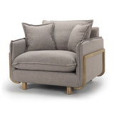 Roy II Flint Gray Upholstered and Brown Wood Frame Arm Chair from Mercana - Luna Furniture