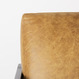 Armelle II Brown Leather Seat w/Gray Metal Frame Accent Chair from Mercana - Luna Furniture