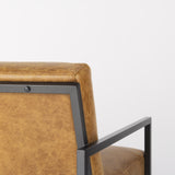 Armelle II Brown Leather Seat w/Gray Metal Frame Accent Chair from Mercana - Luna Furniture