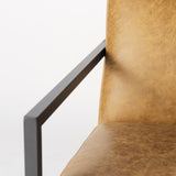 Armelle II Brown Leather Seat w/Gray Metal Frame Accent Chair from Mercana - Luna Furniture