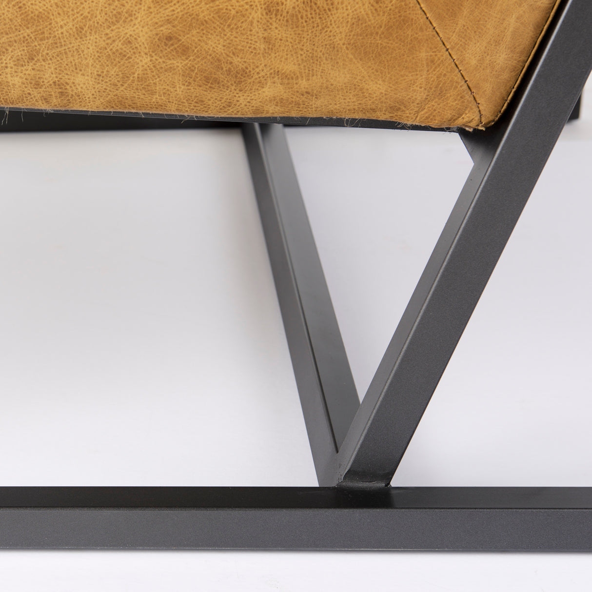 Armelle II Brown Leather Seat w/Gray Metal Frame Accent Chair from Mercana - Luna Furniture