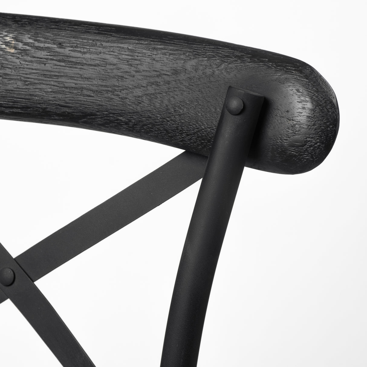 Etienne 26.25" Seat Height Black Wood Seat Black Metal Base Stool from Mercana - Luna Furniture