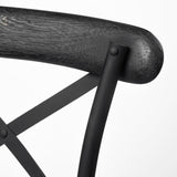 Etienne 26.25" Seat Height Black Wood Seat Black Metal Base Stool from Mercana - Luna Furniture