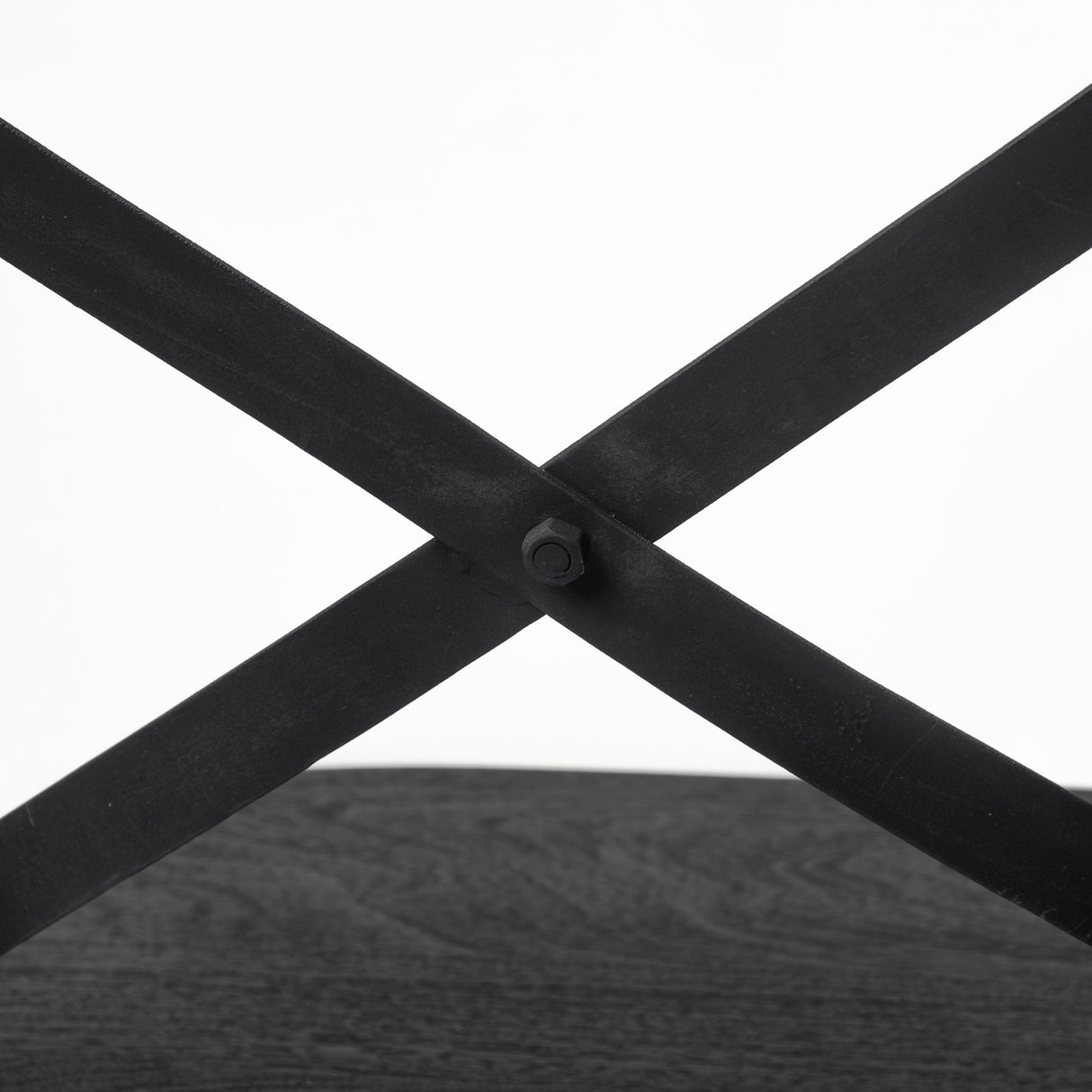 Etienne 26.25" Seat Height Black Wood Seat Black Metal Base Stool from Mercana - Luna Furniture
