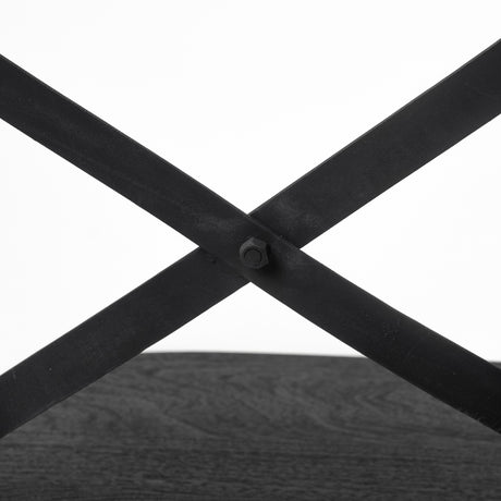 Etienne 26.25" Seat Height Black Wood Seat Black Metal Base Stool from Mercana - Luna Furniture
