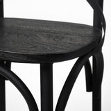 Etienne 26.25" Seat Height Black Wood Seat Black Metal Base Stool from Mercana - Luna Furniture