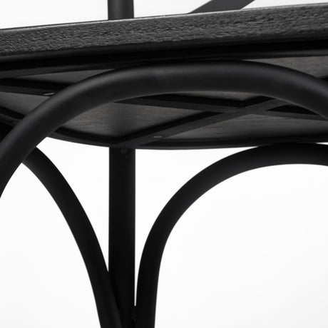 Etienne 26.25" Seat Height Black Wood Seat Black Metal Base Stool from Mercana - Luna Furniture