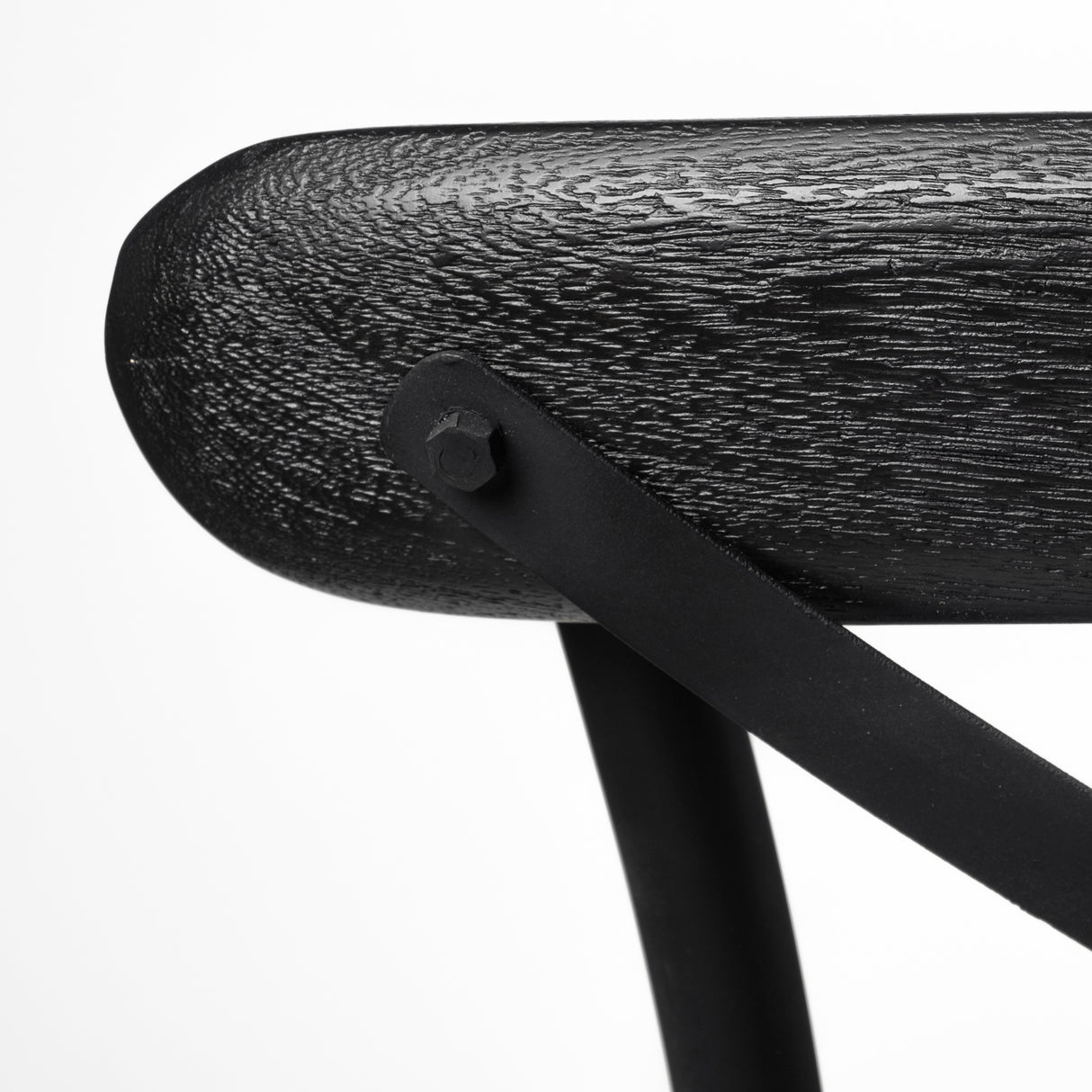 Etienne 26.25" Seat Height Black Wood Seat Black Metal Base Stool from Mercana - Luna Furniture