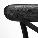 Etienne 26.25" Seat Height Black Wood Seat Black Metal Base Stool from Mercana - Luna Furniture