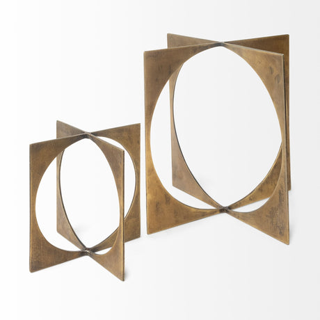 Lima I (Small) 6L x 6W Gold Geometric Decorative Object from Mercana - Luna Furniture