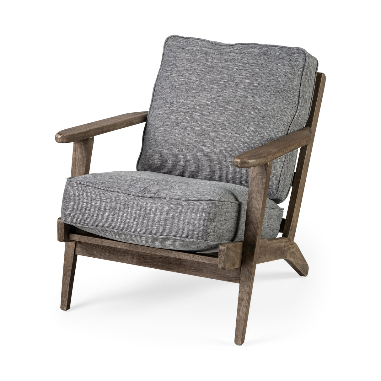 Olympus V Castlerock Grey Fabric Wrapped Brown Wooden Frame Accent Chair from Mercana - Luna Furniture