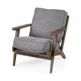 Olympus V Castlerock Grey Fabric Wrapped Brown Wooden Frame Accent Chair from Mercana - Luna Furniture