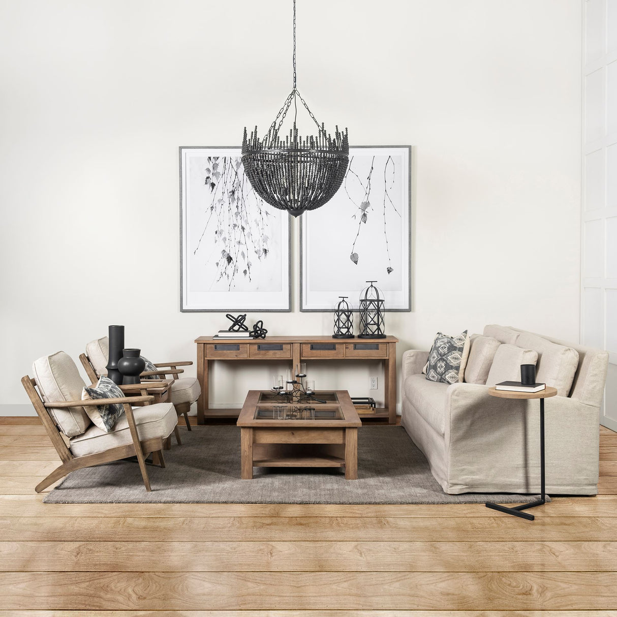 Olympus VI Beige Fabric Wrapped Wooden Frame Accent Chair from Mercana - Luna Furniture