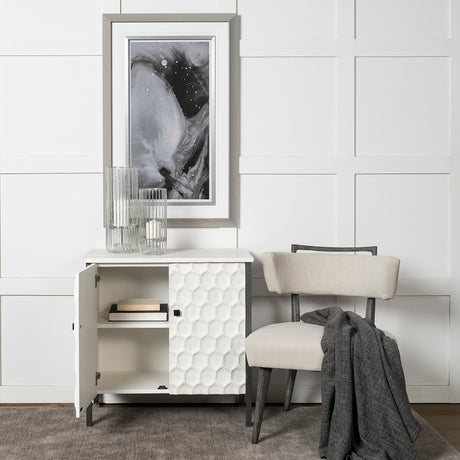 Savannah White Fir Veneer w/ Gray Metal 2-Door Accent Cabinet from Mercana - Luna Furniture