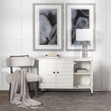 Savannah White Fir Veneer & Gray Metal 3-Door Accent Cabinet from Mercana - Luna Furniture