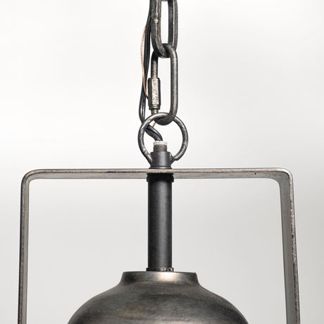 Bashaw I 17x20 Gray Toned Metal Dome Pendant Light from Mercana - Luna Furniture