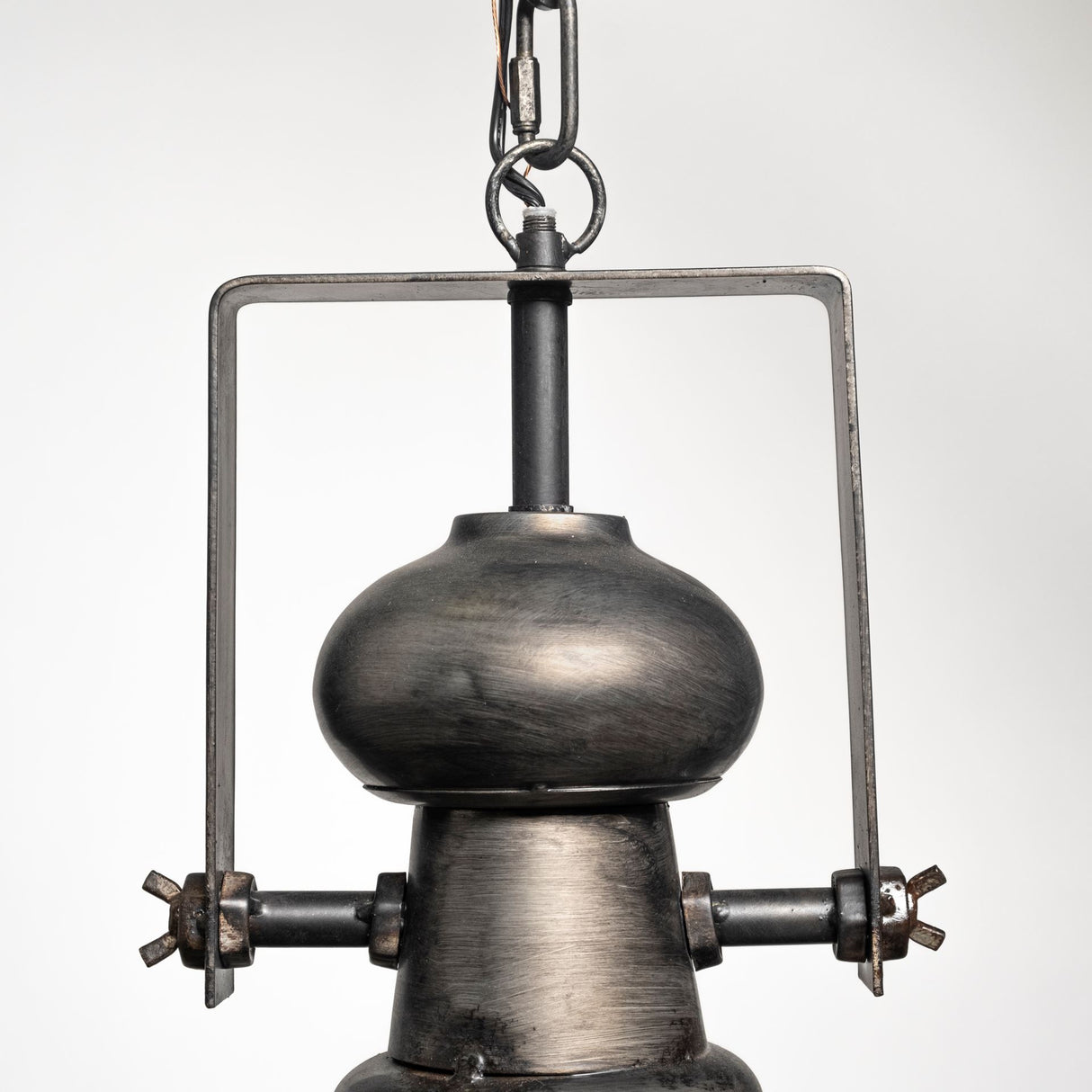 Bashaw I 17x20 Gray Toned Metal Dome Pendant Light from Mercana - Luna Furniture