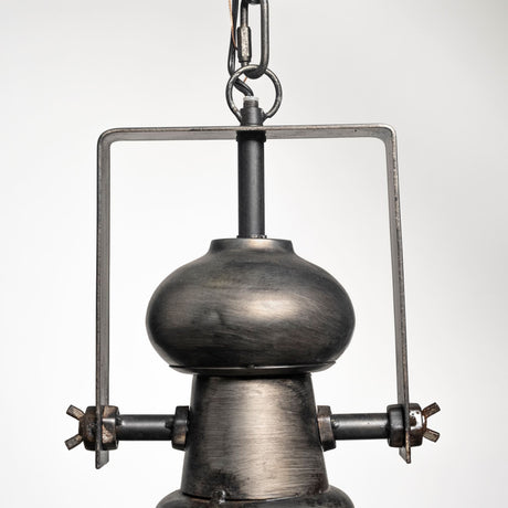 Bashaw I 17x20 Gray Toned Metal Dome Pendant Light from Mercana - Luna Furniture