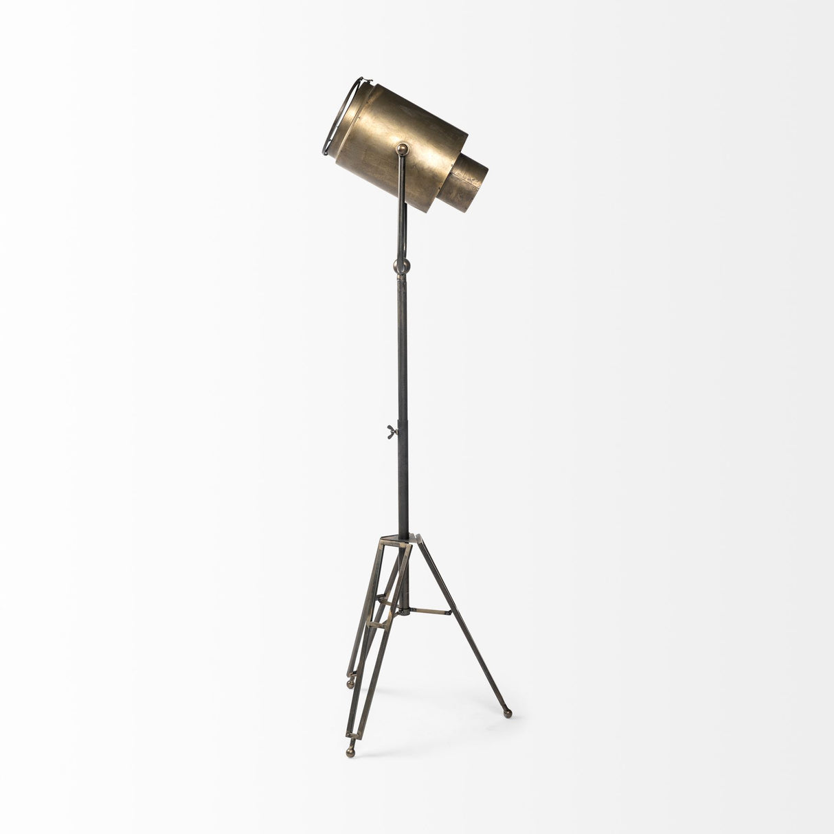 Debdou (61"H) Gold Metal Adjustable Cinema-Style Floor Lamp from Mercana - Luna Furniture