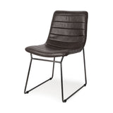 Thornton I Dark Brown Faux-Leather Seat Black Iron Frame Dining Chair, Set of 2 from Mercana - Luna Furniture