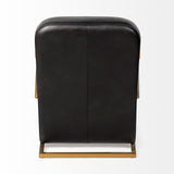 Horace I Black Leather Diamond Pattern w/Gold Iron Frame Accent Chair from Mercana - Luna Furniture