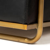 Horace I Black Leather Diamond Pattern w/Gold Iron Frame Accent Chair from Mercana - Luna Furniture