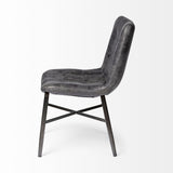 Horsdal Black Genuine Leather Seat w/ Black Metal Frame Dining Chair from Mercana - Luna Furniture