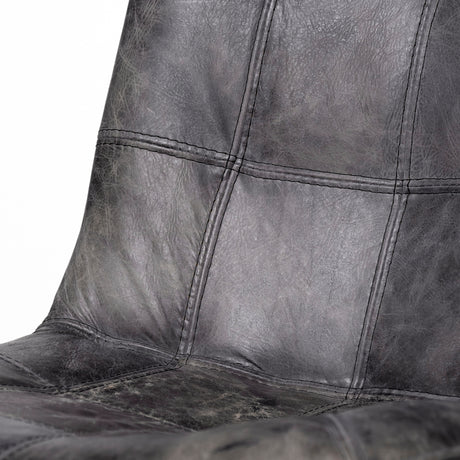 Horsdal Black Genuine Leather Seat w/ Black Metal Frame Dining Chair from Mercana - Luna Furniture
