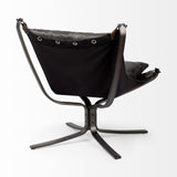 Colarado Black Leather Cushions w/ Black Metal Frame Sling-Style Accent Chair from Mercana - Luna Furniture