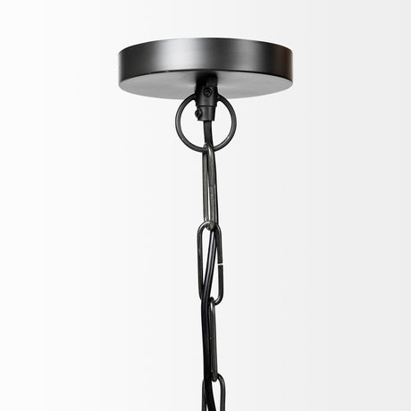 Minerva 19x22 Metallic Gray Hammered Detail Pendant Light from Mercana - Luna Furniture