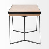 Steinbeck 61L x 28.75W x 30H Light Brown Wooden Iron Frame Office Desk from Mercana - Luna Furniture