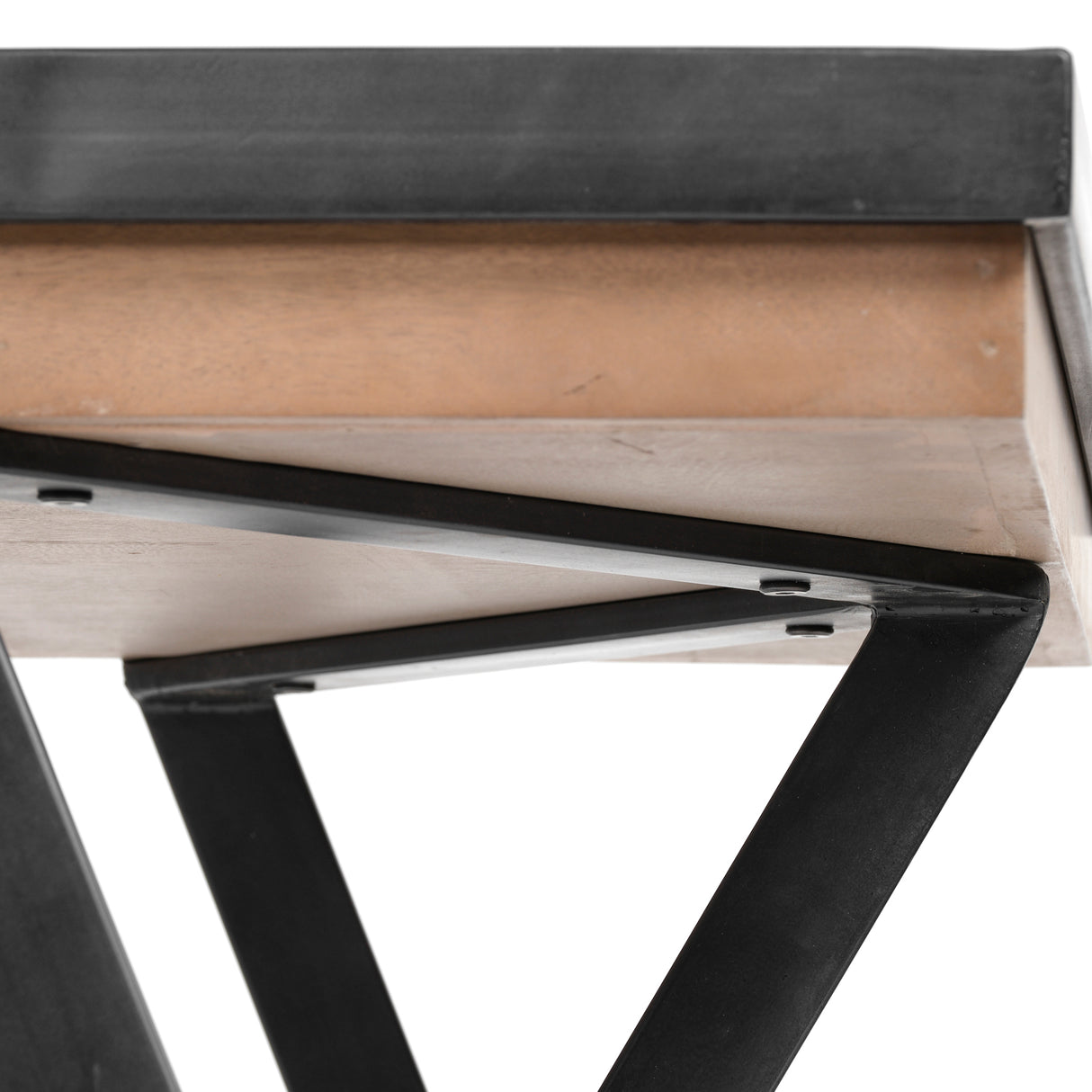 Steinbeck 61L x 28.75W x 30H Light Brown Wooden Iron Frame Office Desk from Mercana - Luna Furniture