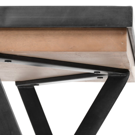Steinbeck 61L x 28.75W x 30H Light Brown Wooden Iron Frame Office Desk from Mercana - Luna Furniture