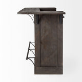Cheers Dark Brown Solid Wood Wine Bottle Storage Kitchen Island from Mercana - Luna Furniture