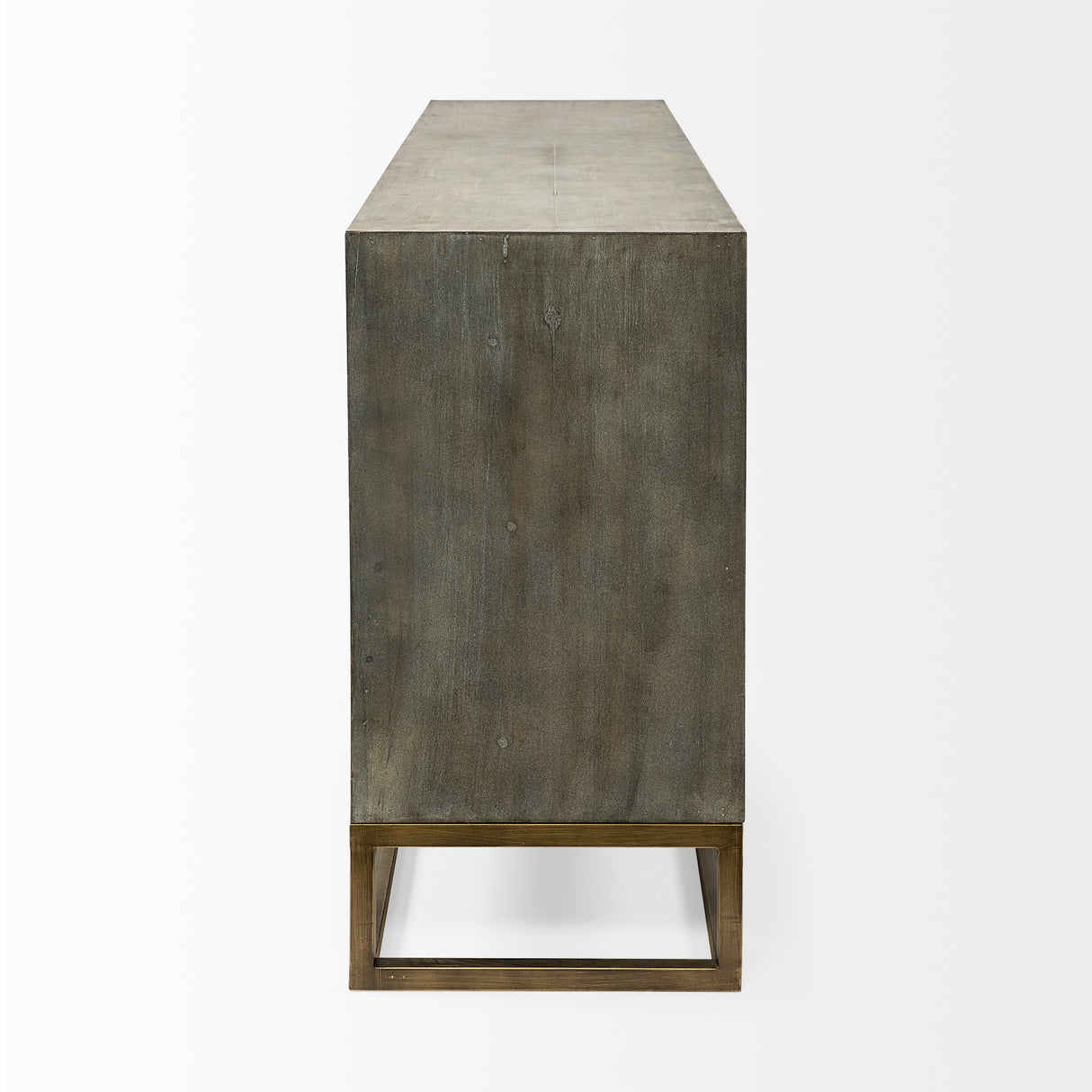 Genevieve II 70x15.8 Gray Fir Veneer W/Gold Metal Frame Base 9 Drawer Sideboard from Mercana - Luna Furniture