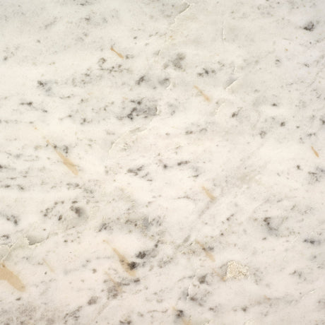 Emslie III 30" Round White Marble Top Black Metal Base Dining Table from Mercana - Luna Furniture