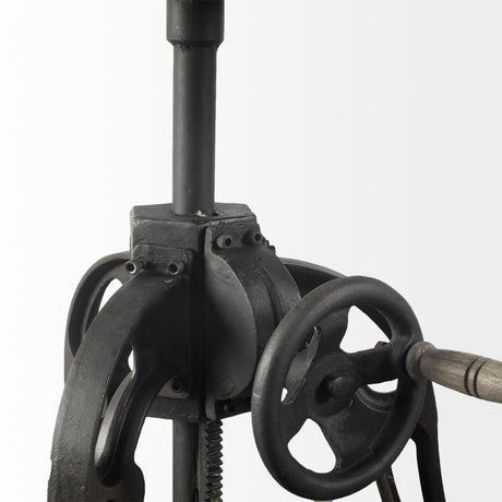 Emslie III 30" Round White Marble Top Black Metal Base Dining Table from Mercana - Luna Furniture