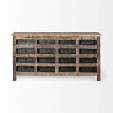 Wilton I 63x16 Reclaimed Wood and Metal 16 Drawer Sideboard from Mercana - Luna Furniture