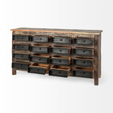 Wilton I 63x16 Reclaimed Wood and Metal 16 Drawer Sideboard from Mercana - Luna Furniture