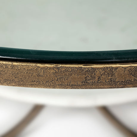 Reinhardt 36" Round Glass Top Marble Shelf Gold Metal Base Coffee Table from Mercana - Luna Furniture