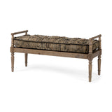 Fullerton II 57L x 21W Jute Patterned Top W/Brown Wood Base Accent Bench from Mercana - Luna Furniture