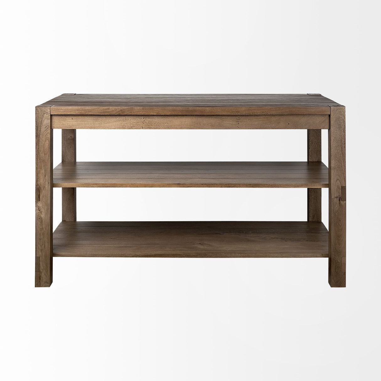 Emeril Brown Solid Wood Two-Tier Smooth Counter Top Kitchen Island from Mercana - Luna Furniture