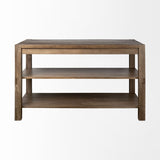 Emeril Brown Solid Wood Two-Tier Smooth Counter Top Kitchen Island from Mercana - Luna Furniture