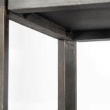 Sunnyvale 32L x 18W x 90H Dark Brown Solid Wood and Mirrored Glass Four Shelf Shelving Unit from Mercana - Luna Furniture