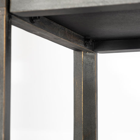 Sunnyvale 32L x 18W x 90H Dark Brown Solid Wood and Mirrored Glass Four Shelf Shelving Unit from Mercana - Luna Furniture
